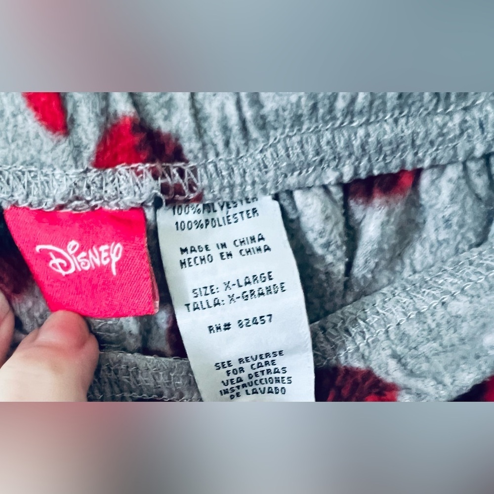 Women’s Disney Gray Red Buffalo Check Mickey Mouse Pajama Pants/XL - Picture 4 of 5